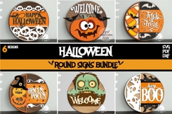 Halloween Door Hangers SVG Bundle | Halloween Round Signs Product Image 1