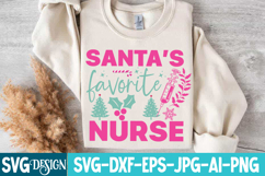 Santas Favorite Nurse SVG Design,Christmas Santa SVG Design Product Image 2