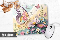 Butterfly Blossom Delight Mouse Pad PNG Design Product Image 1