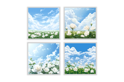 White Rose Field Digital Paper Product Image 2