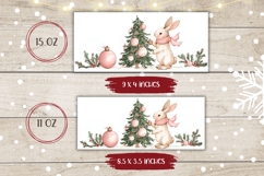 Watercolor Christmas Bunny Mug, Winter Animals Mug Wrap Product Image 2