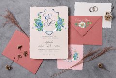 Watercolor Floral Crest set Product Image 5