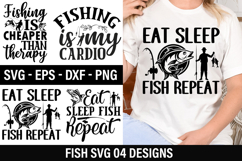 Fishing SVG Design - fishing is cheaper than therapy Product Image 1