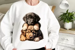 Stack Of Dogs Sublimation Clipart, Cute Puppy Clipart Product Image 1