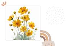 Watercolor Flowers Pillow Case, Summer Pillow Sublimation Product Image 2