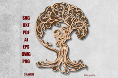 Multilayer Mother Tree of life SVG Laser Cut File 3D Layered Product Image 1