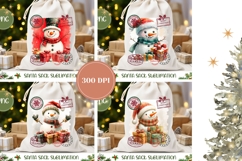 Watercolor Snowman Santa Sack, Winter Santa Sack Designs Product Image 2