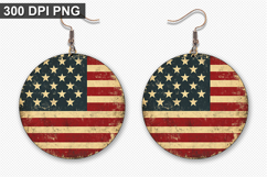 Flag Earring Sublimation PNG - 4th of July Earring Design Product Image 1