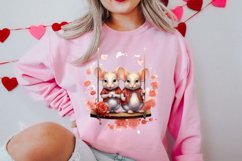 Valentine Animal On Swings Clipart, Valentine Animal Clipart Product Image 2