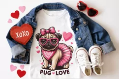 Cute pug love Sublimation PNG. Valentine's day. Product Image 3