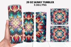 Flower Skinny Tumbler 20oz Wrap Design, Winter Tumbler Wrap Product Image 1