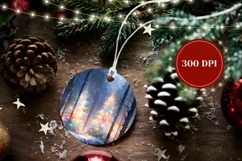 Christmas Ornament PNG, Winter Forest Ornament Sublimation Product Image 2