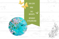 Sakura Round Earrings PNG, Floral Earrings Design Product Image 2