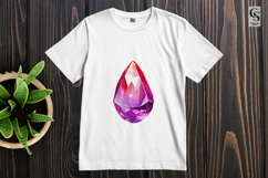 Pink And Purple Teardrop Crystals Clipart Sublimation PNG Product Image 2
