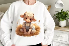 Adorable Baby Farm Animals clipart, Watercolor Clipart Product Image 2