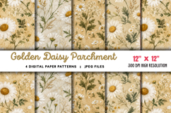 Golden Daisy Parchment Junk Journal JPG Product Image 1