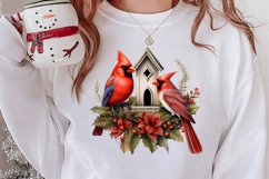 Christmas Cardinal Watercolor Clipart, Christmas Cardinal Product Image 2