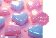3D Pastel Hearts Tumbler Design, Valentine's Day Sublimation Product Image 2