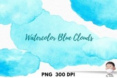 Watercolor Blue Clouds Clipart Product Image 3