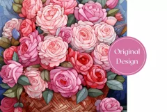 Pink Roses Tumbler Sublimation, Valentines Tumbler Wrap Product Image 2