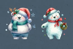 Watercolor Polar Bears cliparts. PNG sublimation Product Image 3