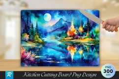 Watercolor Painting Cutting Board Sublimation Design Product Image 1