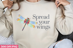 Spread your wings PNG, Positive Dragonfly Sublimation PN Product Image 1