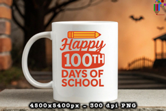 Happy 100th Days of School Pencil Sublimation Design Product Image 3