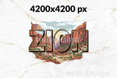Zion National Park PNG, Vintage Utah Canyon Sublimation Product Image 2
