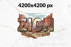 Zion National Park PNG, Vintage Utah Canyon Sublimation Product Image 2