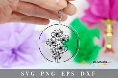 Keychain design|Wildflower bouquet svg Product Image 2
