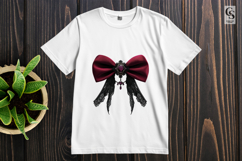 Red Black Lace Bow Clipart Sublimation PNG Product Image 2