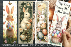 Easter Bunny Bookmark, Rabbit Bookmark Printables Product Image 1