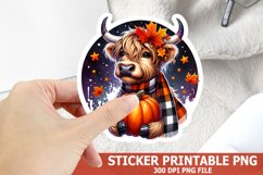 Halloween Highland Cow Sticker| Halloween Sticker Product Image 1