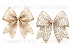 Bows, Gold, Cream, Ephemera, PNG, Flower, Clipart Product Image 2