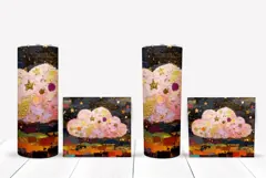Art Tumbler Wrap Design, Stars Tumbler Sublimation Product Image 2