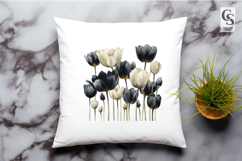Black Gold Wildflower Watercolor Clipart Sublimation PNG Product Image 3