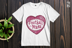 Pink Glitter Football Mom Heart Clipart Sublimation PNG Product Image 2