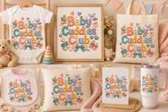 Baby Cuddles Club PNG, Pastel Baby Sublimation Clipart Product Image 2