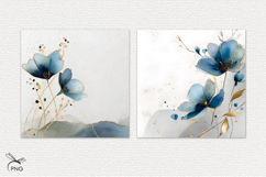 Blue flowers digital paper, background clipart Product Image 2