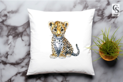 Watercolor Cute Leopard Cub Clipart Sublimation PNG Product Image 2