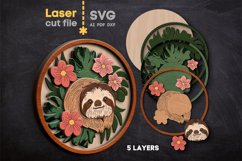 Sloth SVG laser cut file for Glowforge Product Image 2