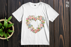 Pastel Floral Heart Clipart Sublimation PNG Product Image 2