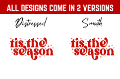 Retro Christmas Svg, Festive Holiday Quote, tis the season Product Image 2