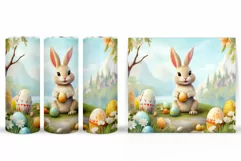 Bunny Easter Tumbler Design. Spring Bunny Tumbler Wrap Product Image 2