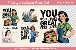 Sassy Gardening Pinup Girl Sublimation PNG Product Image 1