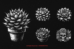 10 Bundle Dark Art Succulent Cactus Plant Floral Desert Product Image 3