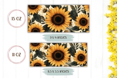 Sunflower Mug Template, Sunflowers Sublimation PNG Product Image 2