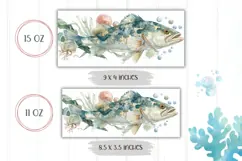 Watercolor Fish Mug Wrap, Sea Coffee Mug, Sea Fish Mug Product Image 2
