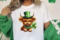 St Patricks Day Highland Cow Clipart, Highland Cow Clipart Product Image 2